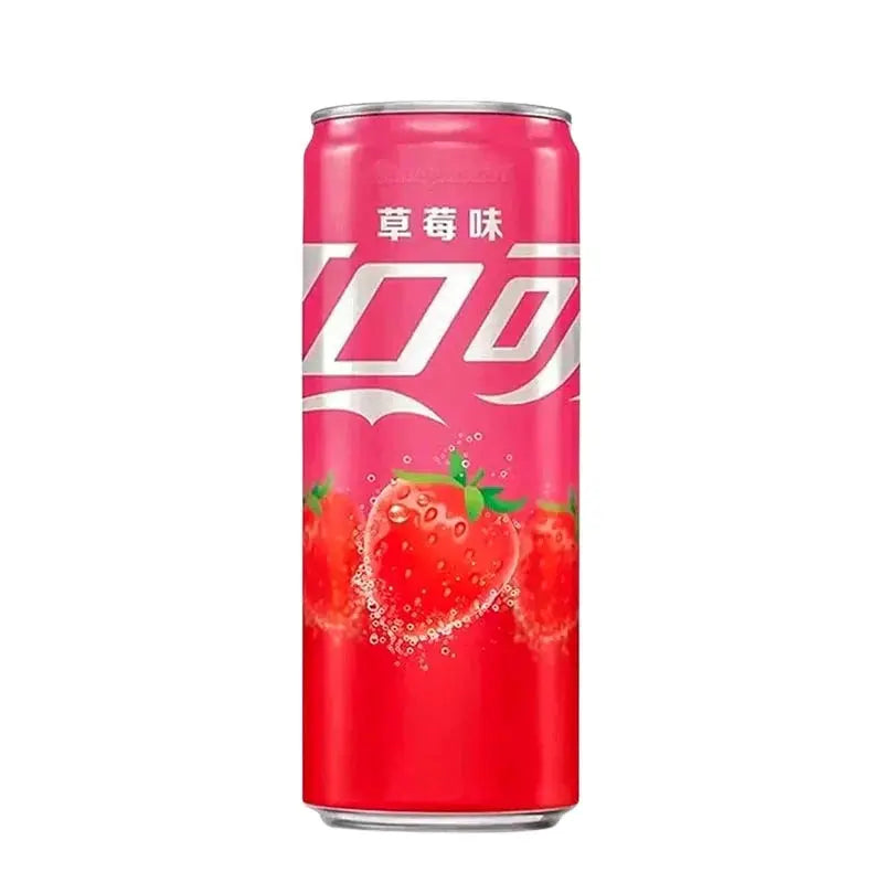 Coca-Cola limenka jagoda 330 ml, crvena s metalnim poklopcem