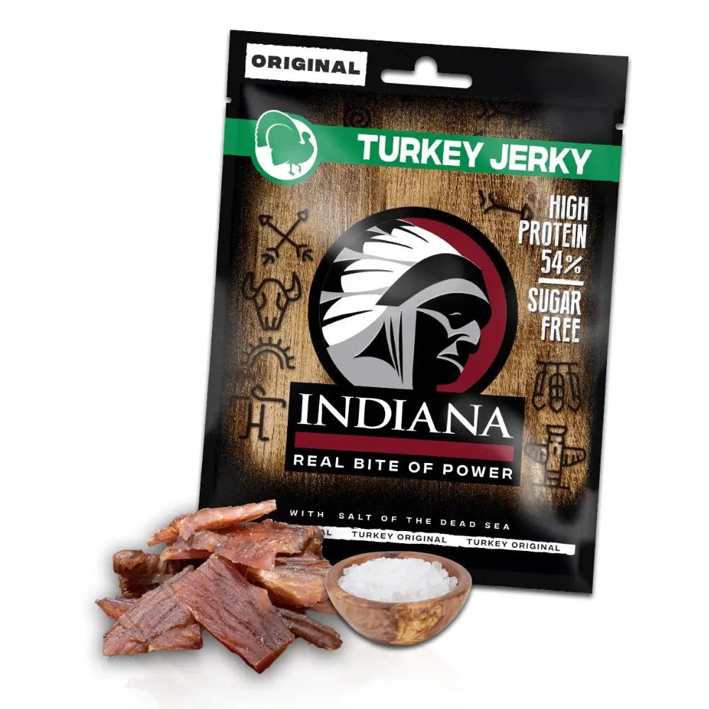 Indiana puretina jerky original: pakiranje i komadići mesa