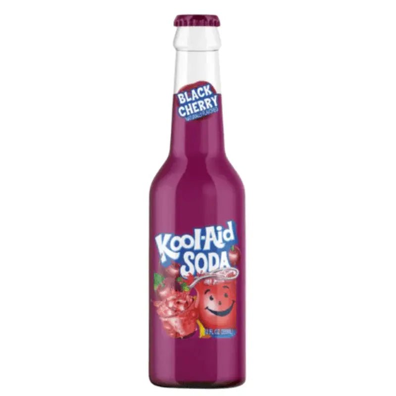 Kool-Aid Soda Black Cherry boca 355 ml, ljubičasta s crvenim naljepnicama i čepom
