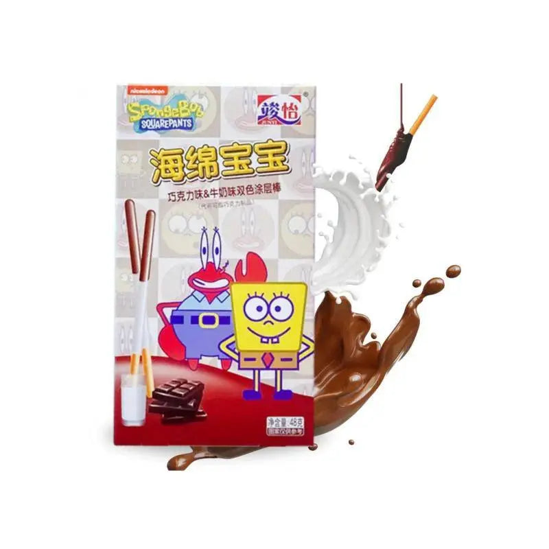 Junyi grickalica u pakiranju mlijeka i čokolade, s likom SpongeBob