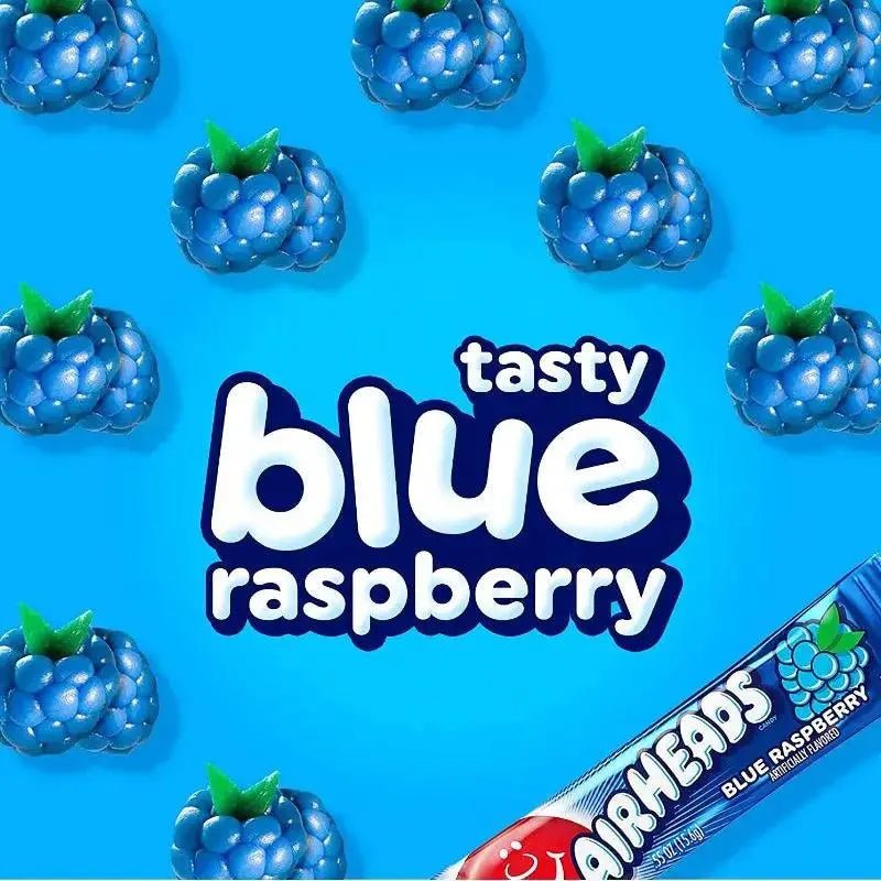 Omot bombona Airheads Blue Raspberry s natpisom i plavim okusom