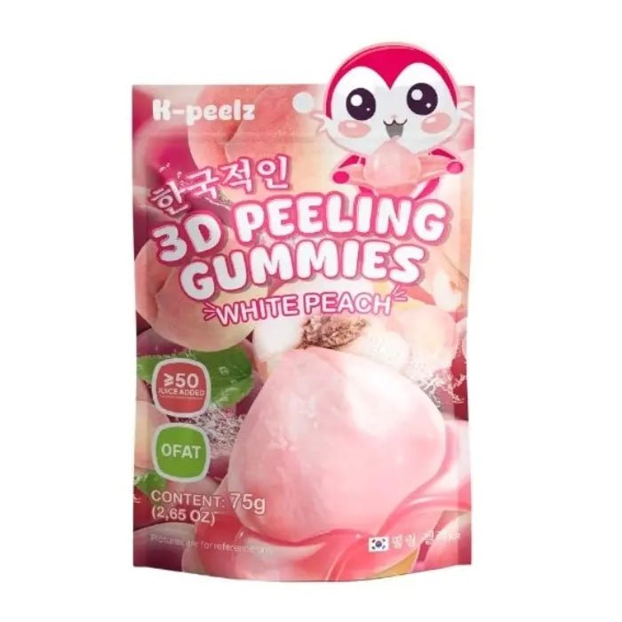 Gumene 3D piling lizalice u vrećici K-peelz, White Peach, 75 g